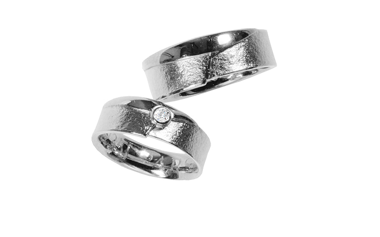 42351+42352-wedding rings, white gold 750 with brillants